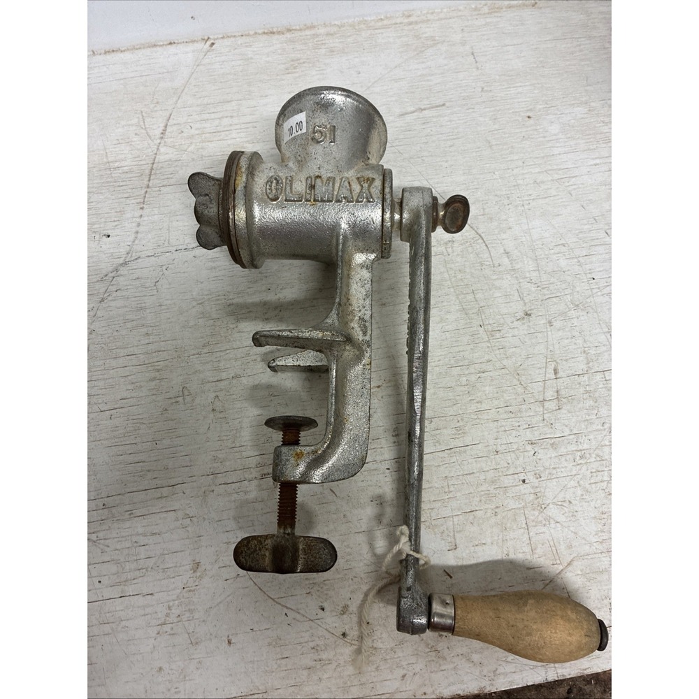 Vintage Climax 51 Meat Grinder Food Chopper Table Top Hand Crank 9" Made in USA